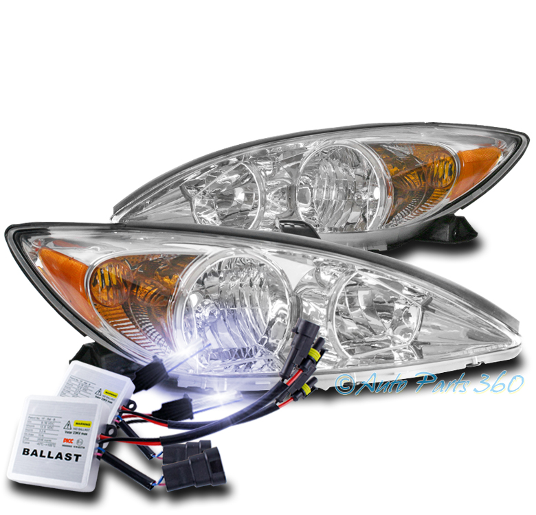 FOR 02-04 TOYOTA CAMRY LE SE XLE REPLACEMENT HEADLIGHT LAMP CHROME W/10K HID KIT | eBay 2002 Toyota Camry Le Headlight Bulb Replacement