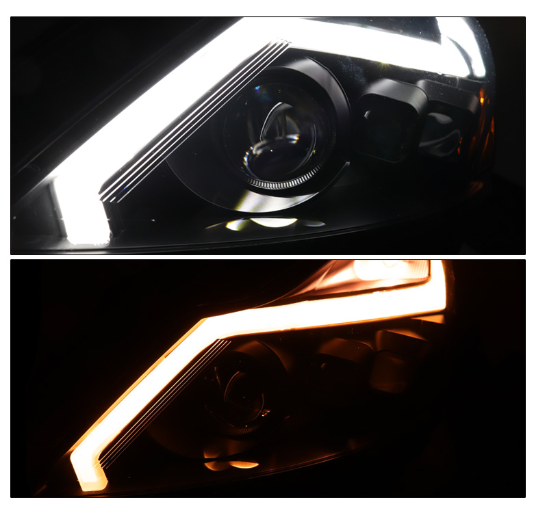 Spec-D Tuning Black Projector Headlights W/ LED Sequential Turn Signal Startup Animation Compatible 2008 2015 Infiniti G37 Q60 2dr Coupe Left Right Pa