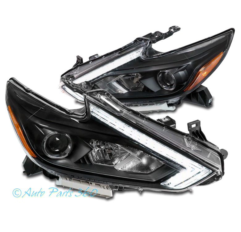 For 16-18 Nissan Altima LED Switchback Tube Projector Headlights