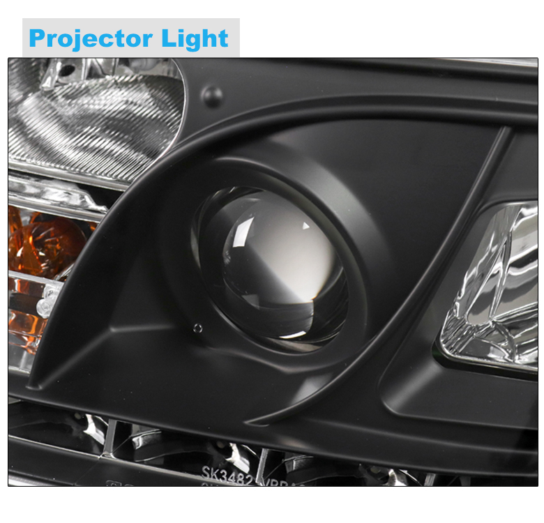 For 99-05 Volkswagen Jetta Mk4 LED Bar Projector Black Headlight Lamp ...