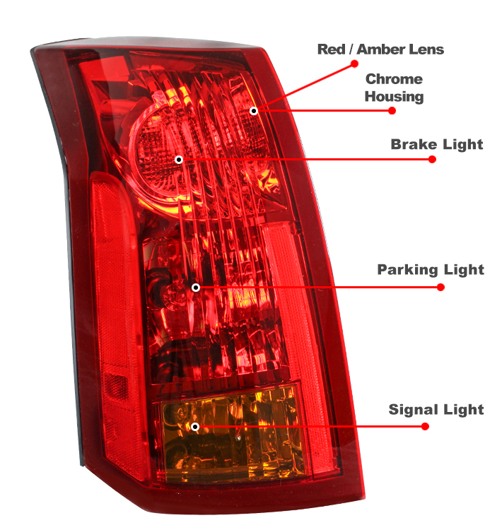 For 2003-2007 Cadillac CTS Tail Brake Light Rear Lamp Red - Driver Side