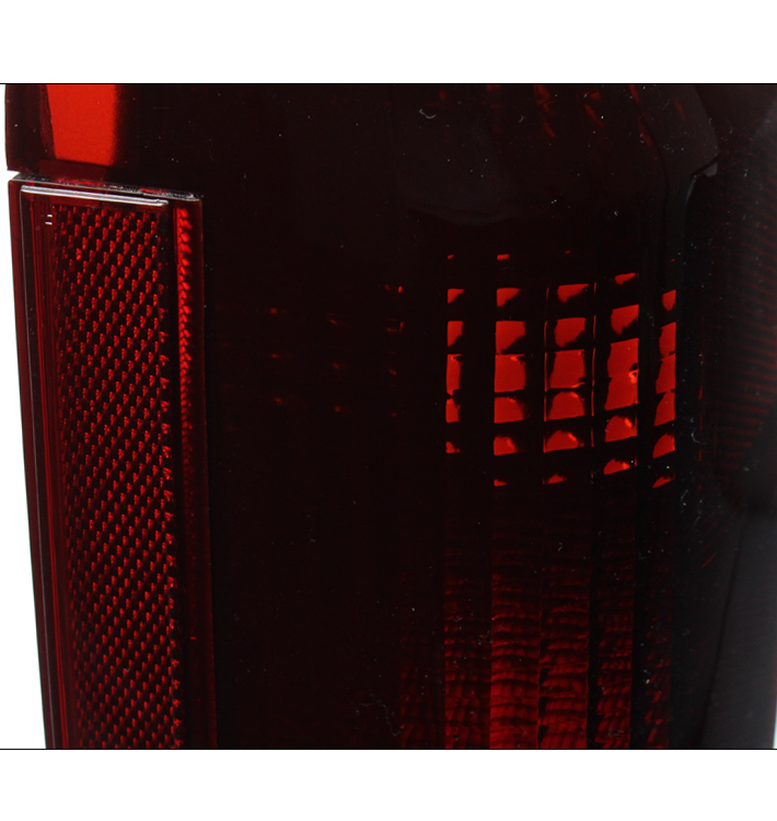 For 1987-1996 Ford F-150 F-250 F-350 Bronco Tail Brake Lights Lamps - Red / Smoke