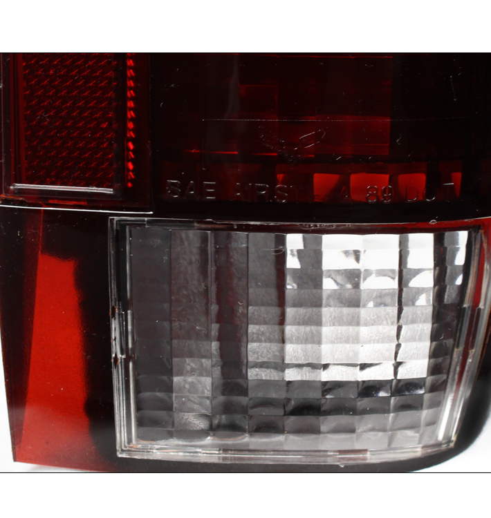 For 1987-1996 Ford F-150 F-250 F-350 Bronco Tail Brake Lights Lamps - Red / Smoke