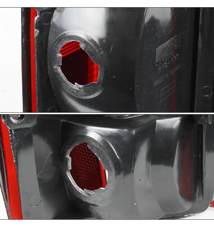 For 1987-1996 Ford F-150 F-250 F-350 Bronco Tail Brake Lights Lamps - Red / Smoke
