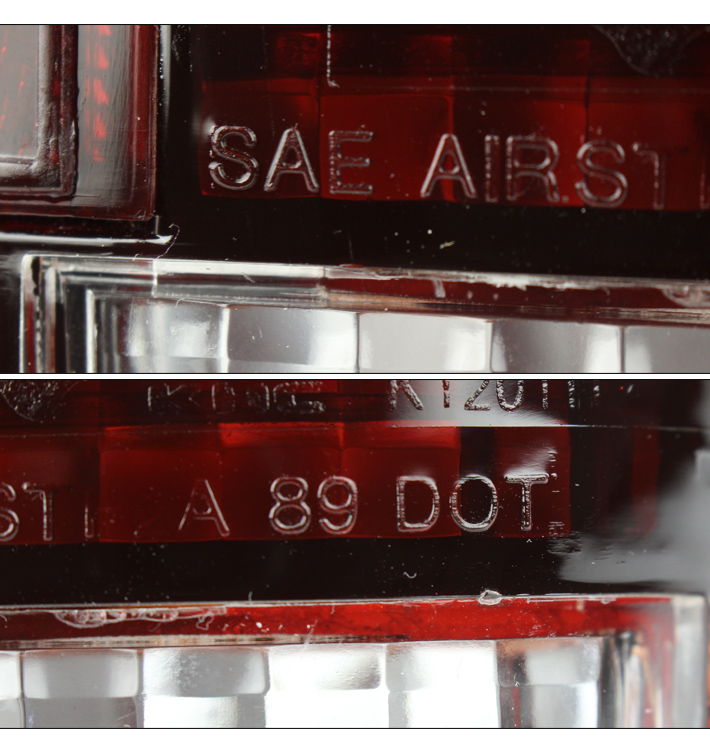 For 1987-1996 Ford F-150 F-250 F-350 Bronco Tail Brake Lights Lamps - Red / Smoke