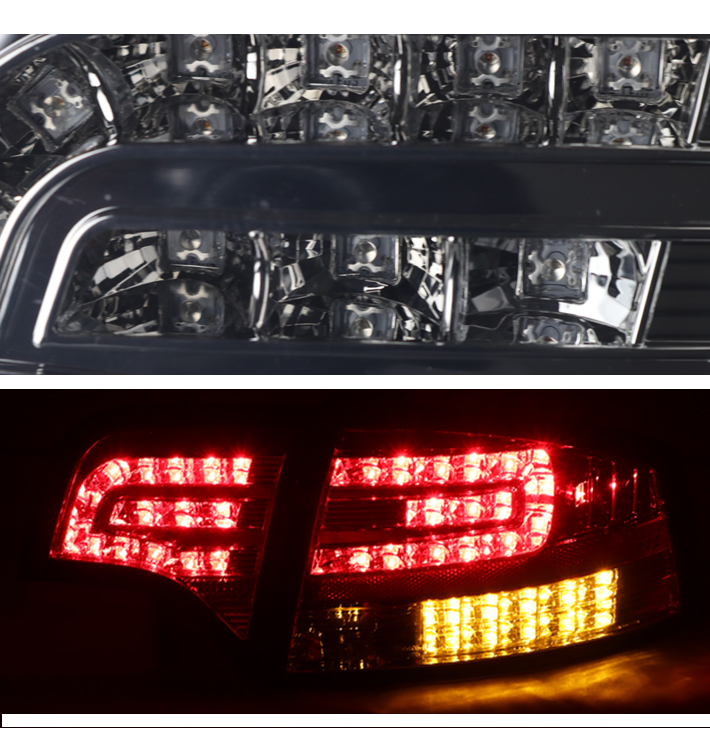For 05-08 Audi A4 S4 RS4 B7 Sedan LED Tail Brake Light Lamp Smoke