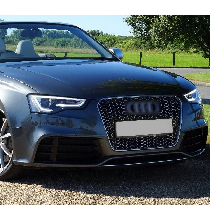 HONEYCOMB MESH EURO RS5 STYLE HEX GRILLE BLACK/CHROME FOR ...