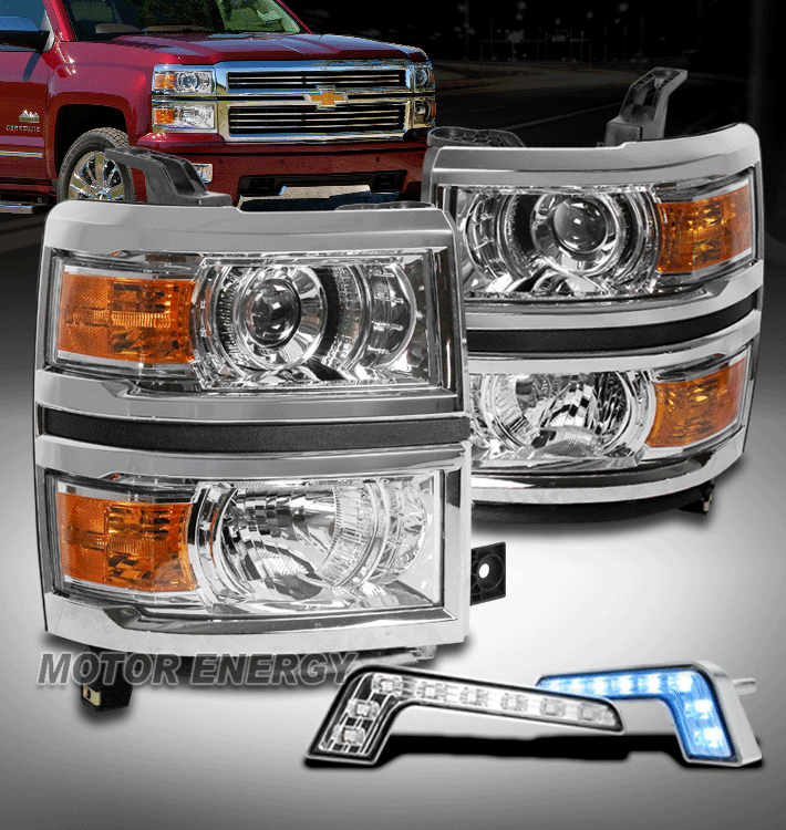 For 2014-2015 Chevy Silverado 1500 Projector Headlights Headlamps with 6.25
