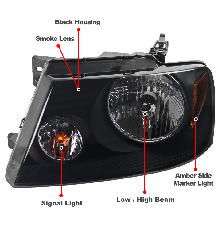 For 2004-2008 Ford F-150 Replacement Headlights w/6.25