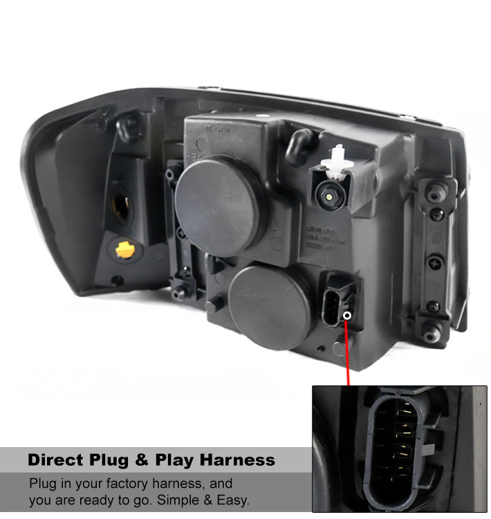 For 2002-2009 GMC Envoy Replacement Headlights Headlamps with 6.25