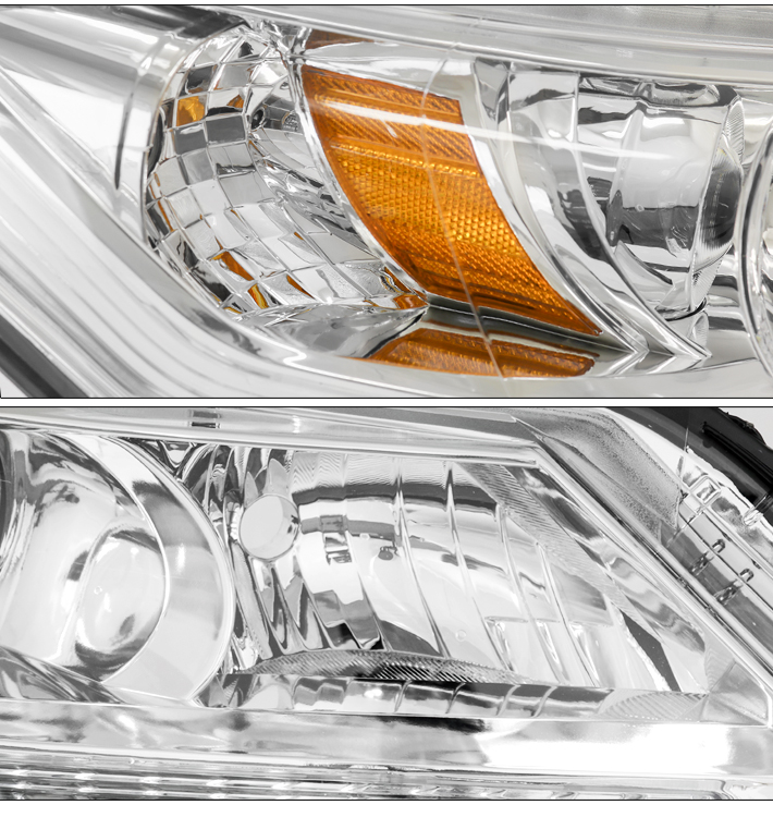 For 2013-2015 Honda Accord Sedan 4DR Projector Headlights Headlamps with 50W 6000K HID Conversion Kit - Chrome