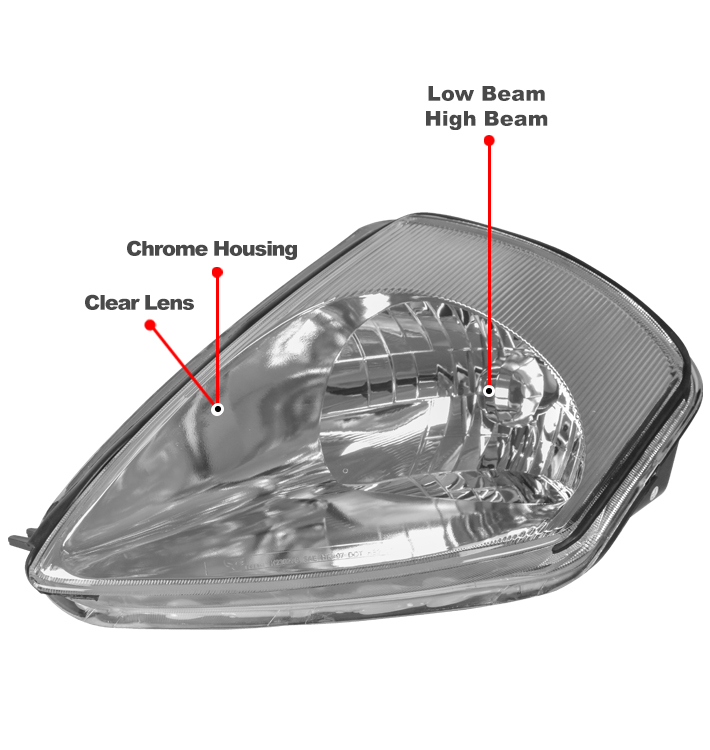 For 2000-2005 Mitsubishi Eclipse Replacement Headlights Headlamps - Chrome
