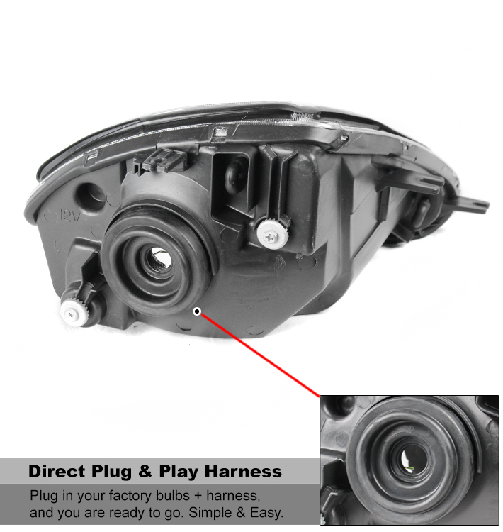 For 2000-2005 Mitsubishi Eclipse Replacement Headlights Headlamps - Chrome