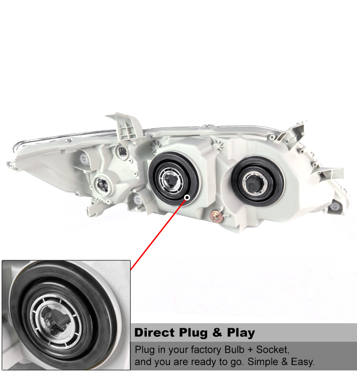 For 2010-2011 Toyota Camry Projector Headlights Headlamps with 6.25