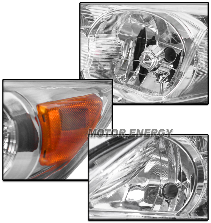 For 2011-2013 Toyota Corolla Replacement Headlights Headlamps with 50W 6000K HID Conversion Kit - Chrome