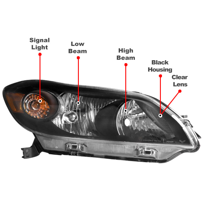 Left Driver Side Headlight For 2009-2014 Toyota Matrix – DOT/SAE Certified, Halogen, Direct Fit