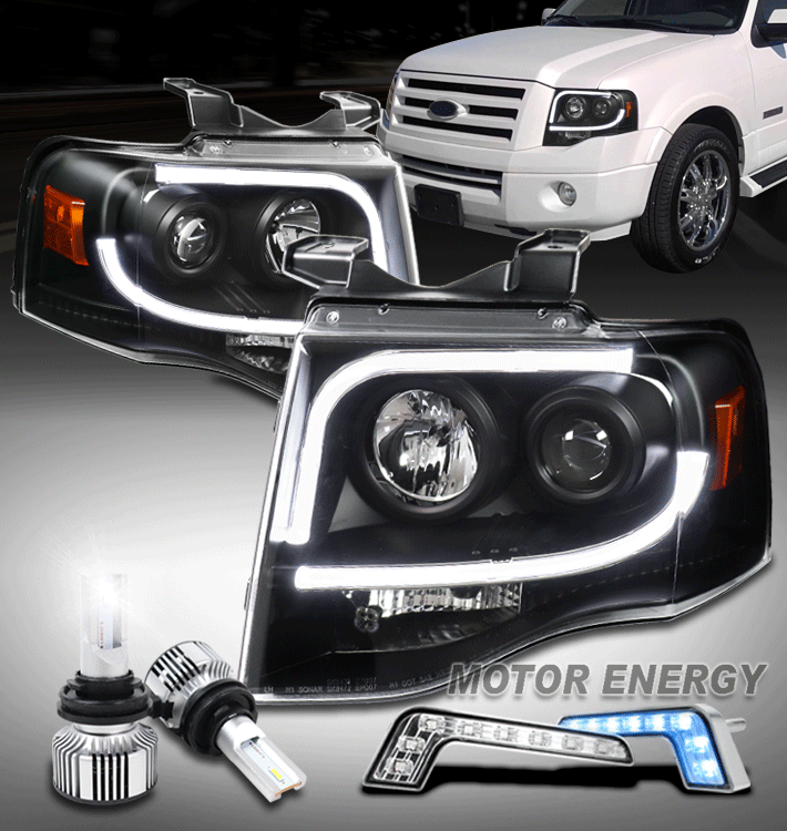 For 2007-2014 Ford Expedition LED Tube Projector Headlights w/6.25