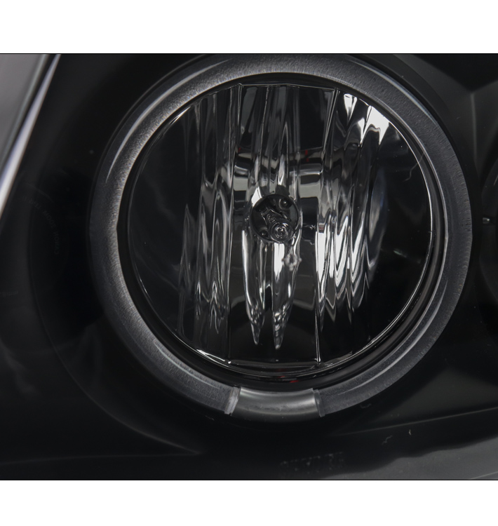 For 2004-2008 Ford F-150 LED CCFL Halo Projector Headlights Headlamps - Black/Smoke