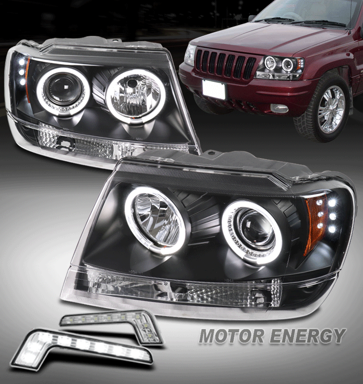 Suitable For 1999-2004 Jeep Grand Cherokee LED Halo Projector Headlights Headlamps with 6.25