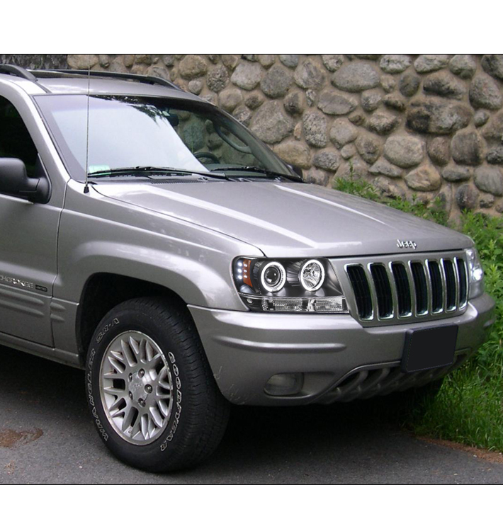 Suitable For 1999-2004 Jeep Grand Cherokee LED Halo Projector Headlights Headlamps with 6.25