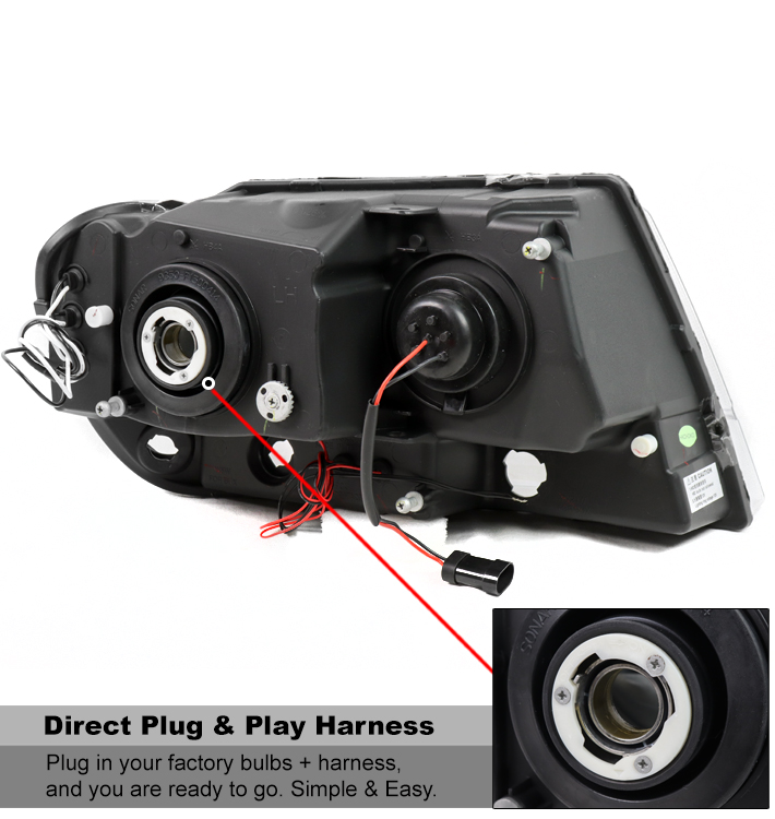 Suitable For 1999-2004 Jeep Grand Cherokee LED Halo Projector Headlights Headlamps with 6.25