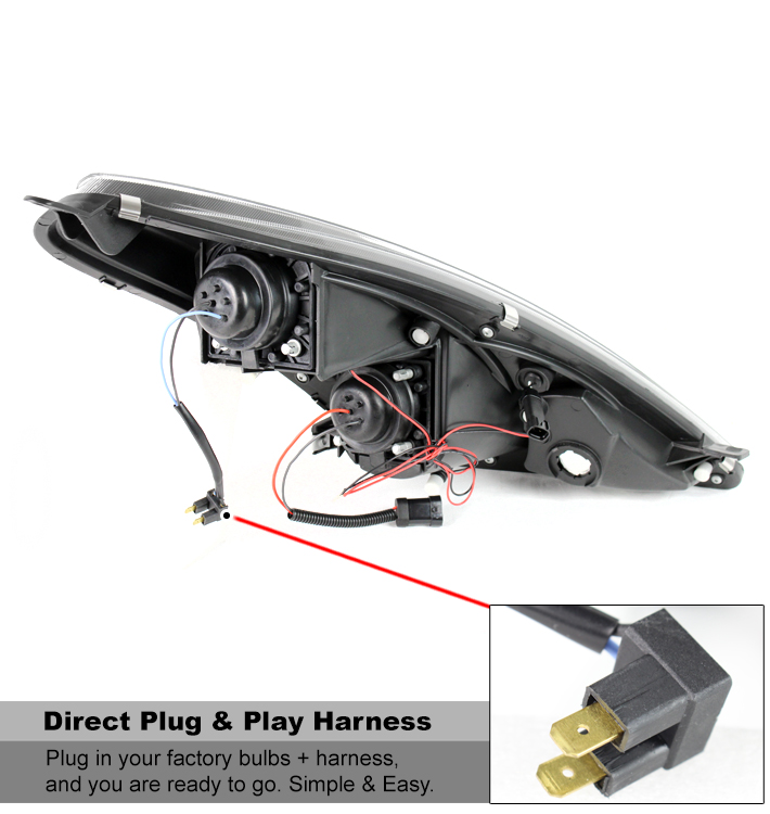 thumbnail image 2 of Superbautoparts Projector Headlights For 2000-2005 Toyota Celica - Glossy Black Smoke, Halo LED, H1/H3 Bulbs Included 2 of 2