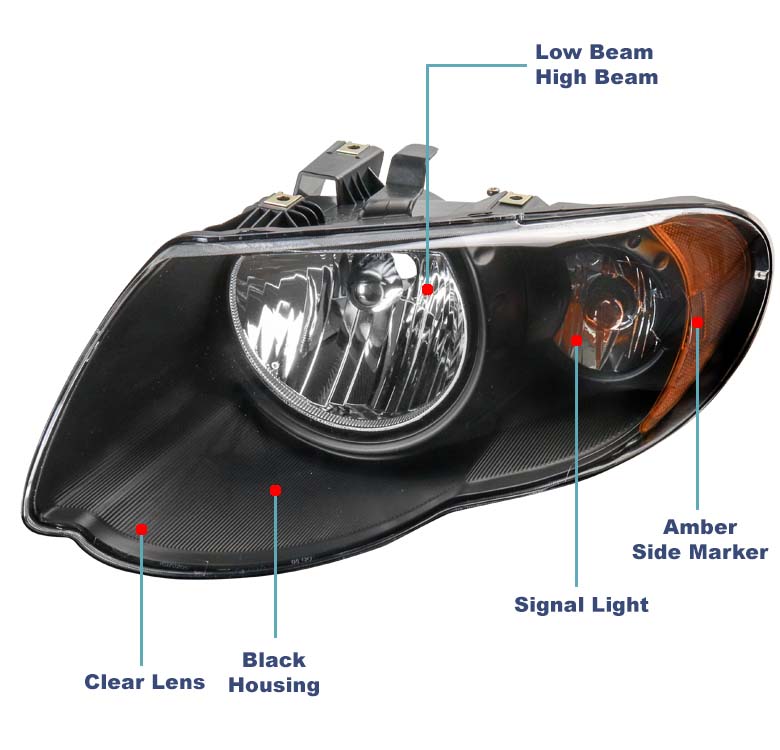 For 2005 2006 2007 Chrysler Town & Country Black Headlight +Blue LED DRL+HID Kit | eBay 2006 Chrysler Town And Country Headlight Bulb Size