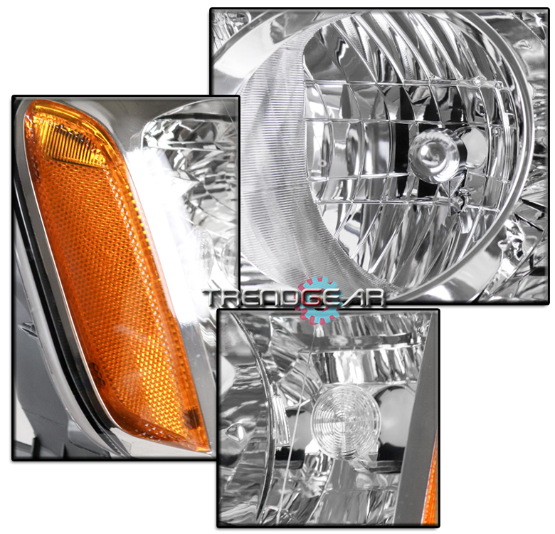 FOR 2009 2010 2011 HONDA PILOT REPLACEMENT CHROME HEADLIGHTS LAMPS W