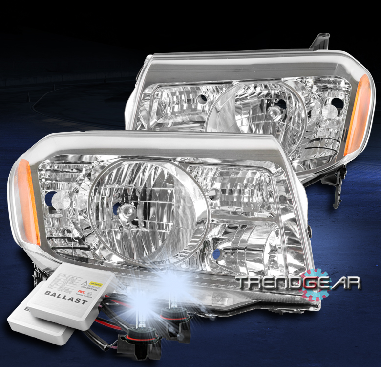 FOR 2009 2010 2011 HONDA PILOT REPLACEMENT HEADLIGHT HEADLAMP CHROME W