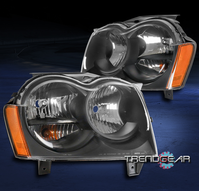For 2005 2006 2007 Jeep Grand Cherokee SUV Replacement Headlight Headlamp Black | eBay 2006 Jeep Grand Cherokee Headlight Bulb Replacement