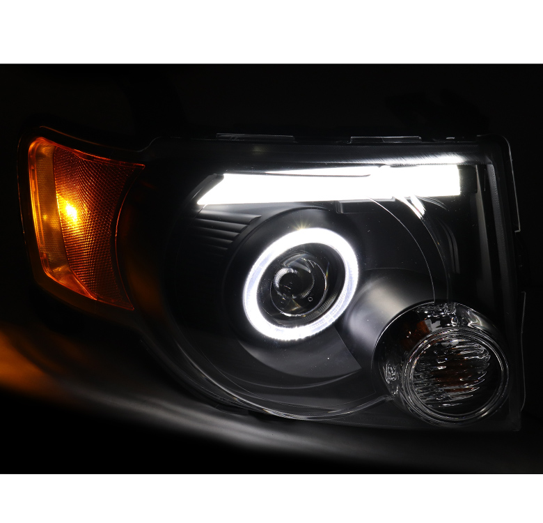 For 2008-2012 Ford Escape SUV Halo LED Black Projector Headlights w