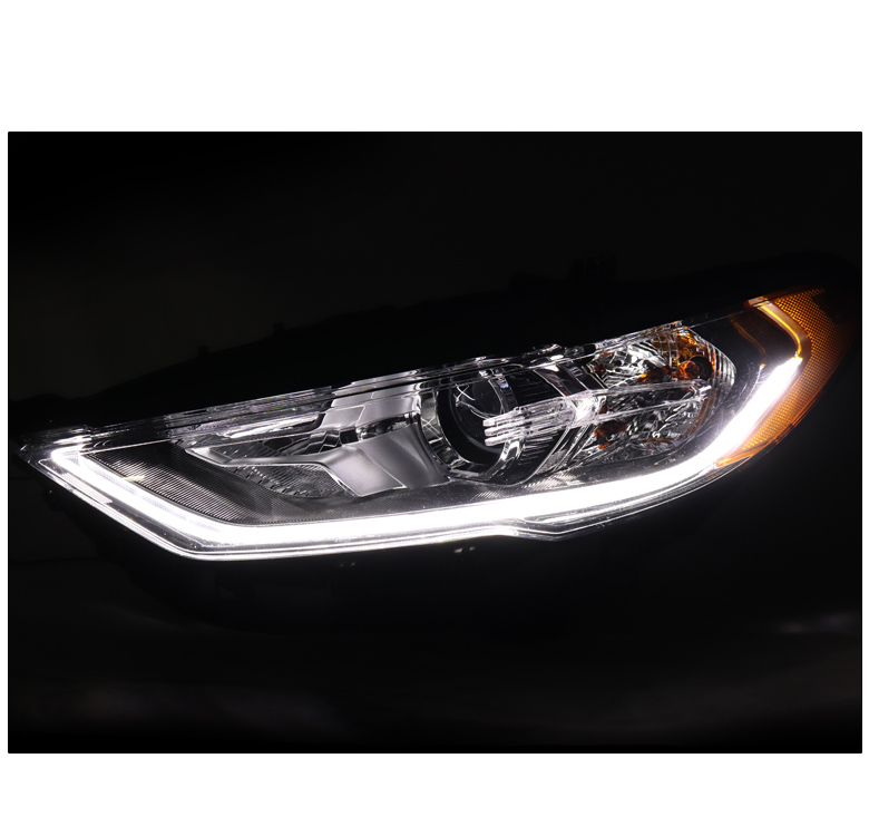 For 2017-2020 Ford Fusion LED DRL Halogen Projector Headlights