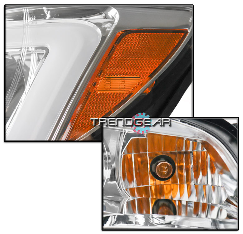 thumbnail image 2 of DTMOTO LED Tube Projector Headlights For 2006-2007 Subaru Impreza WRX Outback - Chrome Housing 2 of 5
