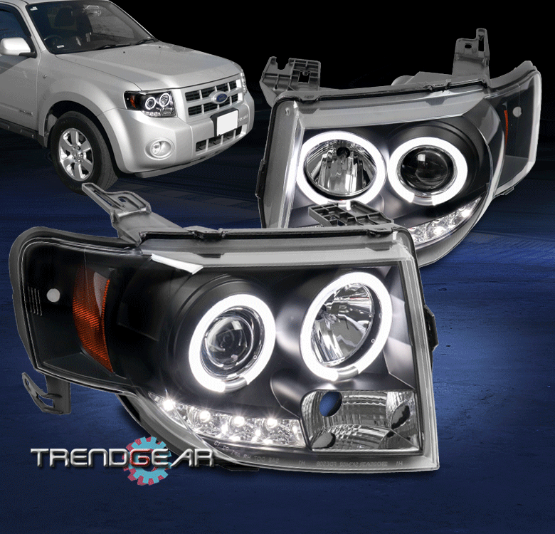 2008-2012 Ford Escape LED Dual Halo Projector Headlights Headlamp