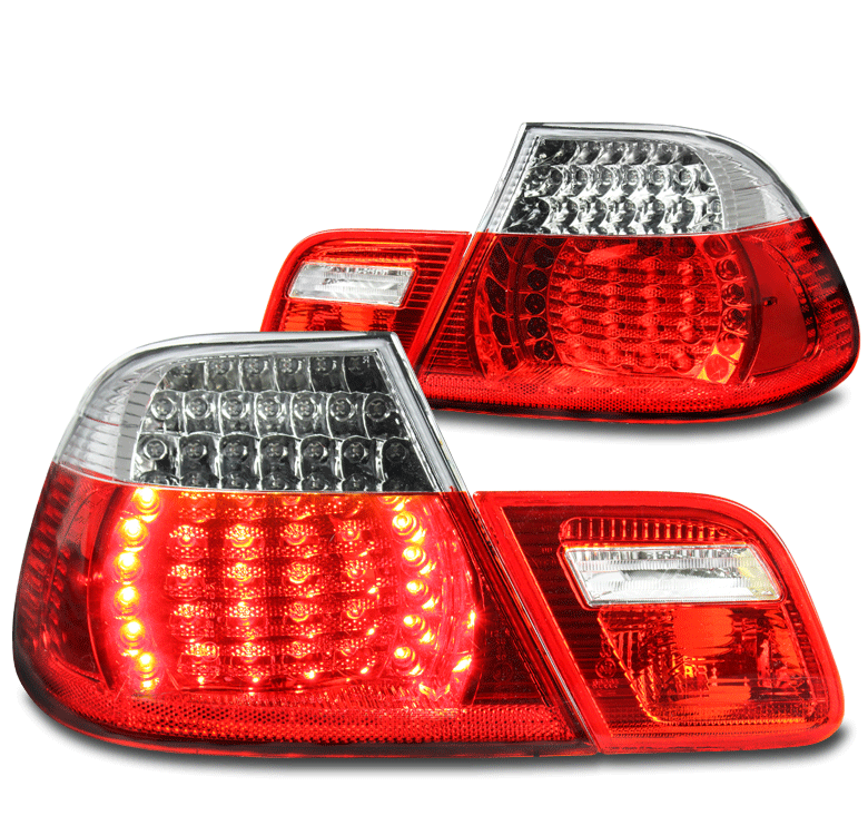 「168」08-10　BMWE605　レッドネオンLEDバーテールブレーキライト For 04 05 06 BMW E46 3 Series Coupe 2Dr LED Tail Brake Light Lamp
