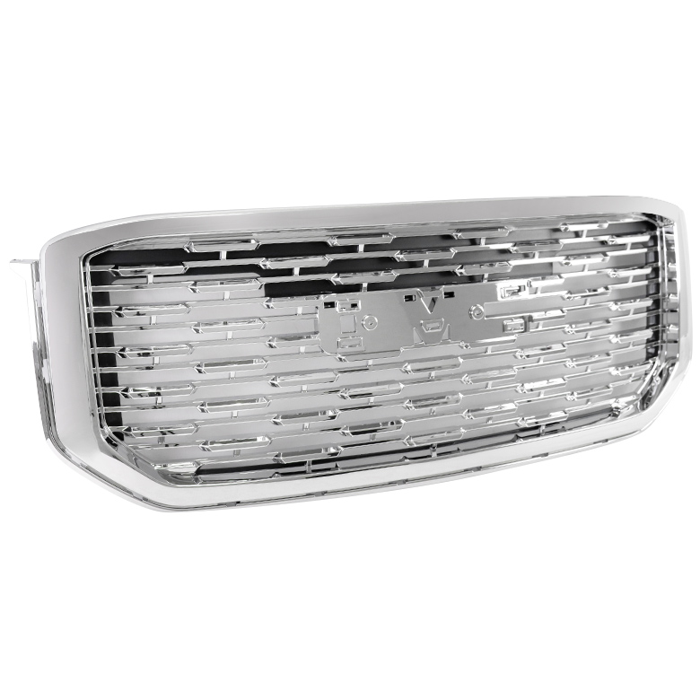 thumbnail image 2 of Gloss Silver Mesh Front Grille – For 2015-2020 GMC Yukon XL Denali Sport – Focus-Decoration 2 of 4