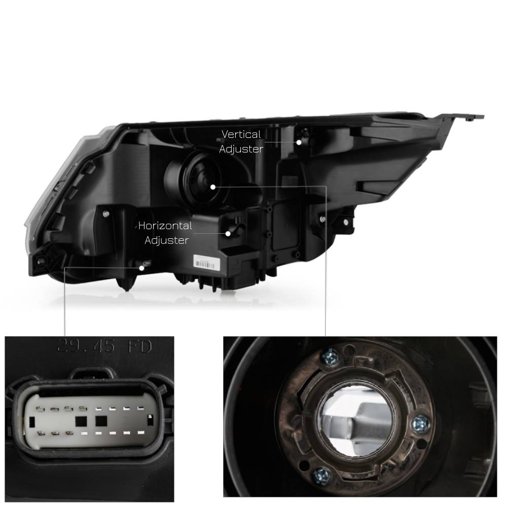 Chrome Passenger Headlight For 2016-2019 Ford Explorer – LED DRL, Halogen, SAE/DOT