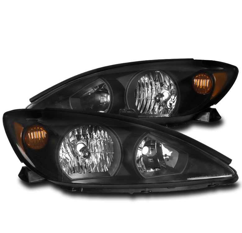 FOR 02-04 TOYOTA CAMRY LE SE XLE REPLACEMENT HEADLIGHT HEADLAMP LAMP BLACK PAIR | eBay 2002 Toyota Camry Le Headlight Bulb Replacement