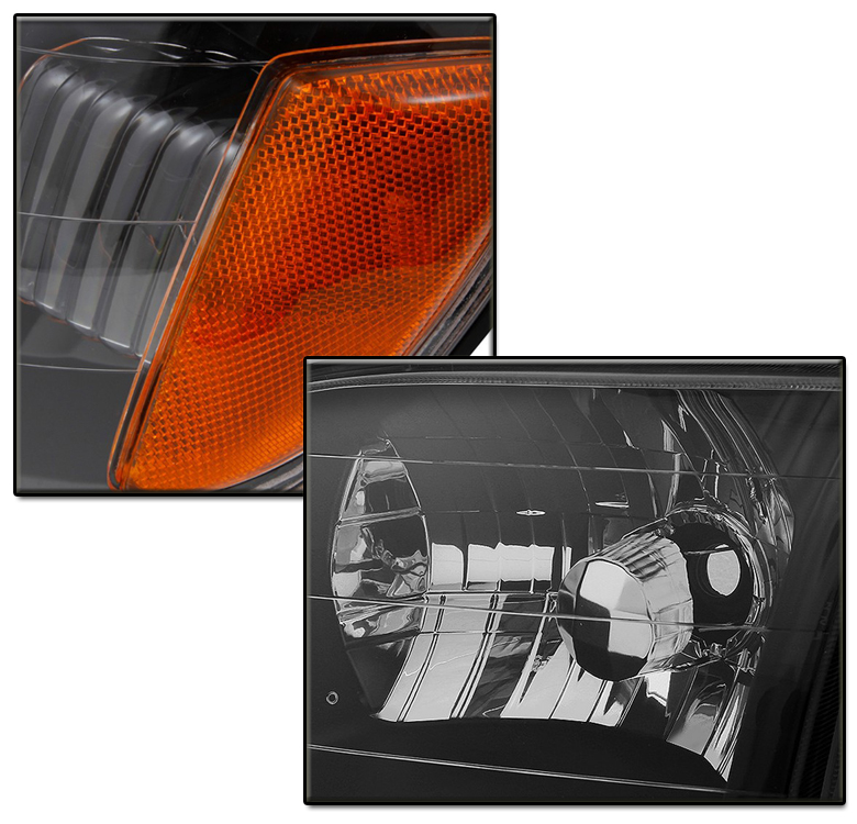 Headlight Assemblies For 2000-2004 Toyota Tundra – Black Housing, Amber Corner Lamps
