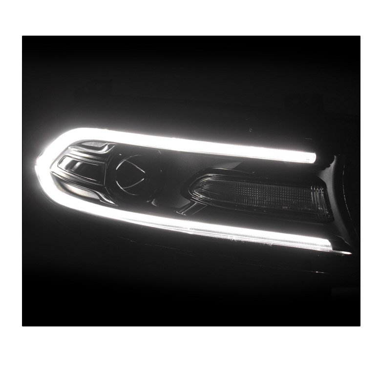 thumbnail image 2 of For 2015-2023 Dodge Charger Halogen Projector Headlights With LED DRL - Left & Right Set 2 of 9