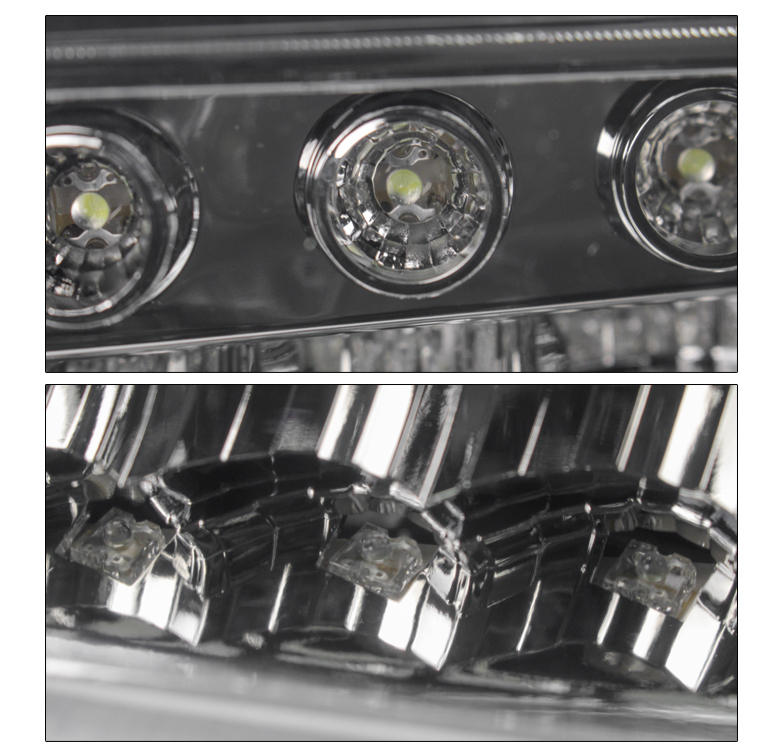 Spec-D Tuning Jet Black LED Halo Projector Headlights + Bumper Lamps For 2000-2006 GMC Yukon Denali – With Bulbs